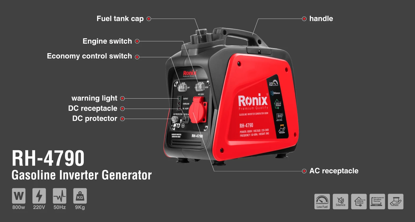 Generator Invertor pe baza de benzina - 800 W - imagine 5